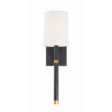 Crystorama Weston 1 Light Black & Antique Gold Wall Mount WES-9901-BK-GA